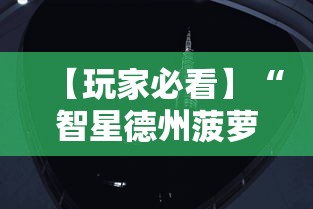 【玩家必看】“智星德州菠萝透视插件工具”真实开挂技巧分享