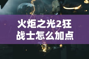 火炬之光2狂战士怎么加点:火炬之光2 狂战士属性到底怎么加